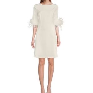 Preston and York feather sleeve dress